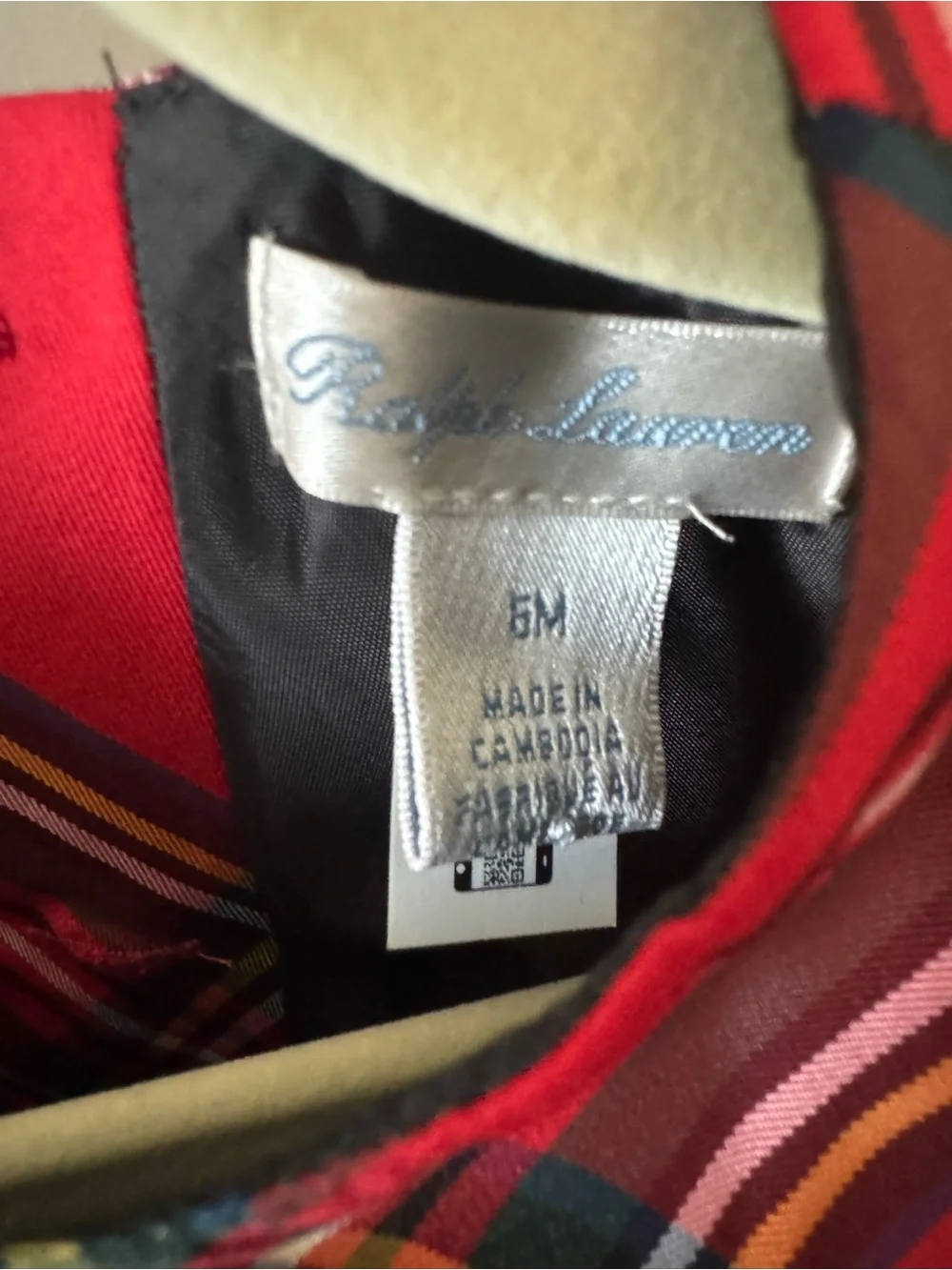 Ralph Lauren Red Plaid Dress with Black Sash
